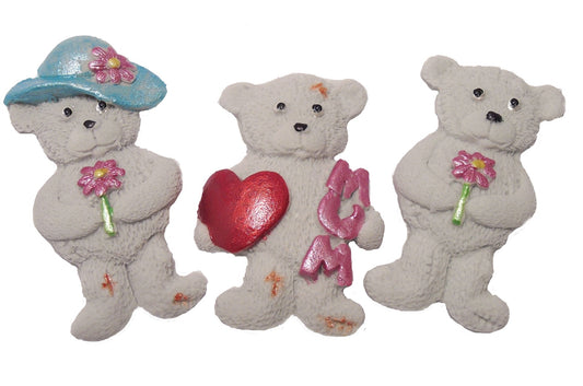 Grey Vegan Teddys Mum Birthday Cupcake Toppers Cake Decorations