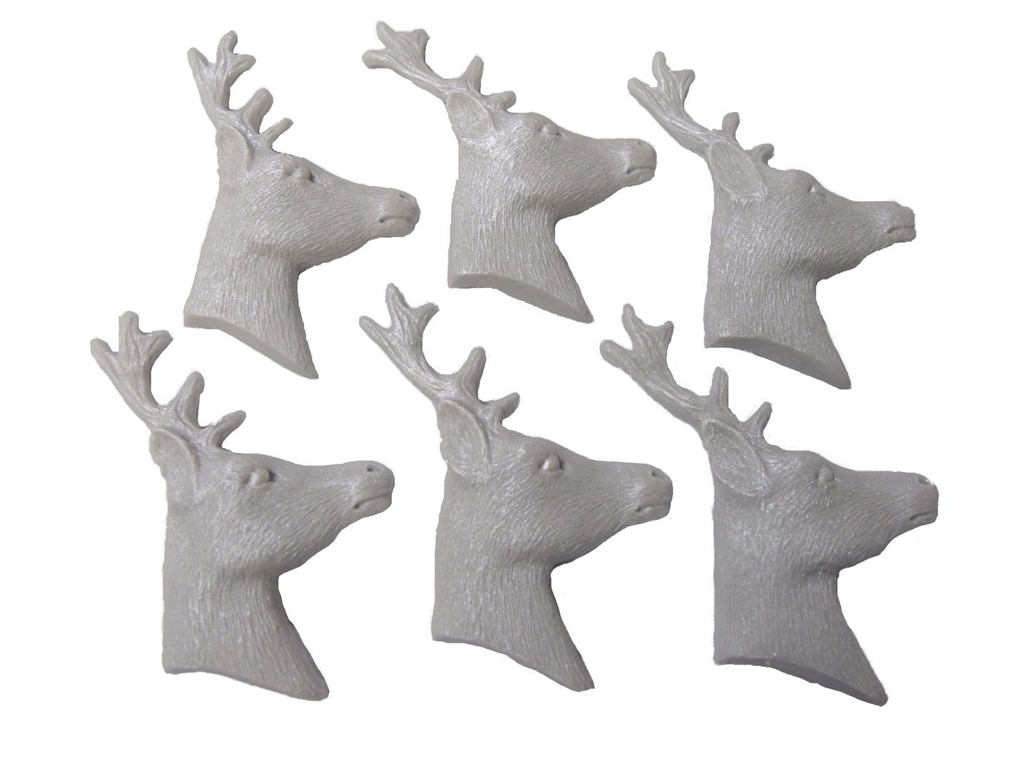 6 Reindeer face Christmas cupcake topper decorations