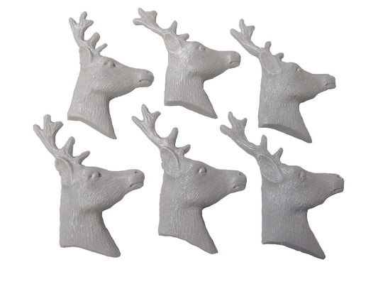 6 Reindeer face Christmas cupcake topper decorations