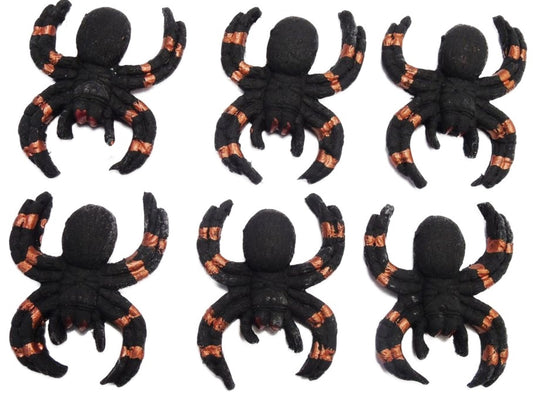 Halloween Vegan Cupcake Cake Decorations 6 Large Spiders