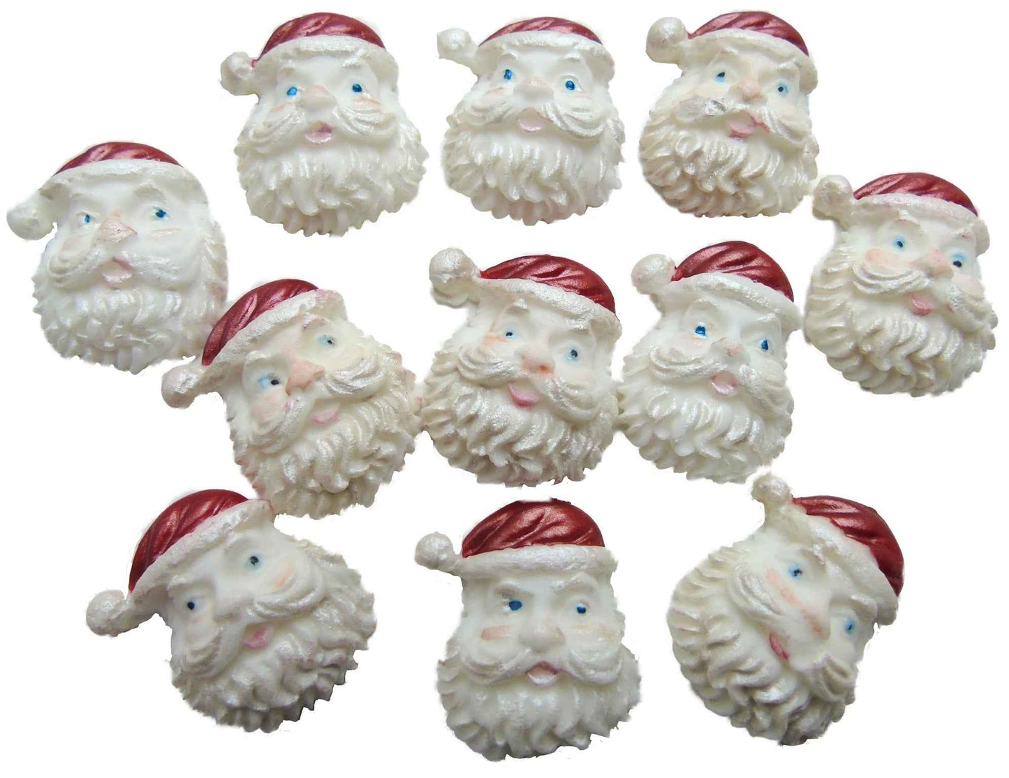12 Santa's Father Christmas Cupcake Topper Decorations