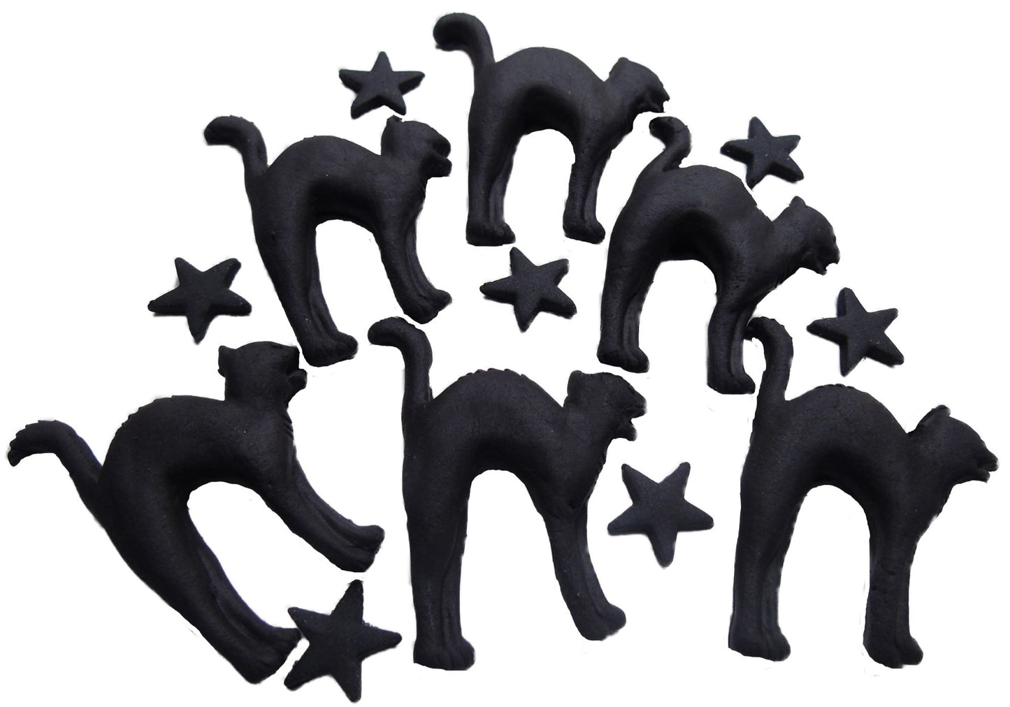 Black Cats Halloween Trick or Treat Vegan Cupcake Toppers