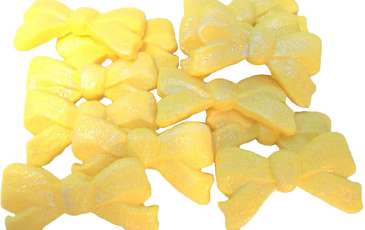 12 Glittered Bows Wedding Edible Cupcake Cake Toppers