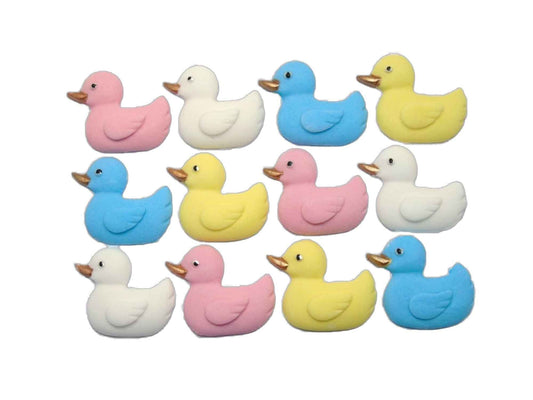 12 Handmade Baby Shower Ducks Edible Cake Cupcake Toppers