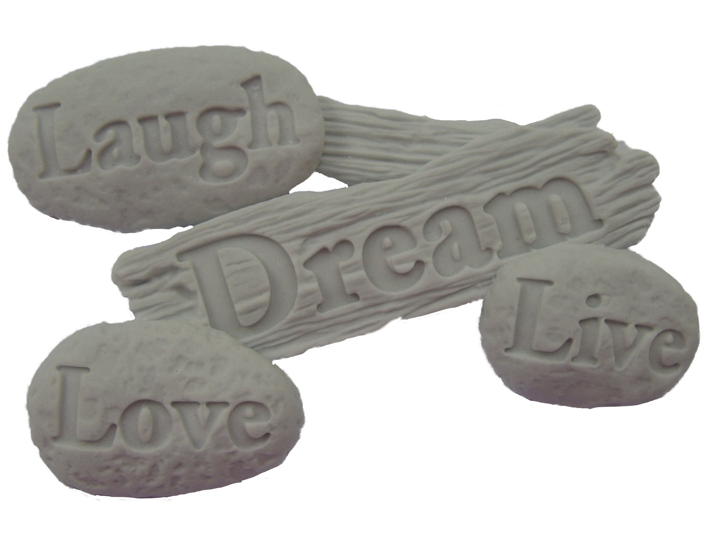 Pebbles signs, Love, Live, Laugh, Dream, Edible Decorations