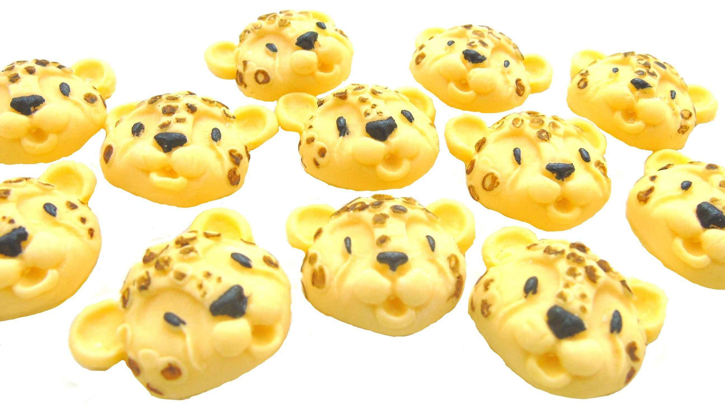 12 Leopard Faces Safari Birthday Baby Shower Cupcake Toppers