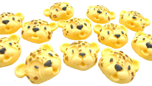 12 Leopard Faces Safari Birthday Baby Shower Cupcake Toppers