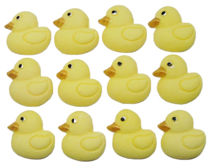 Baby Shower Vegan Cupcake Decorations 12 Yellow Edible Small Ducks