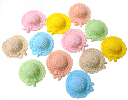 12 Easter Bonnets Colourful Edible Cupcake Toppers