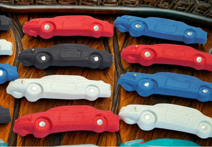 12 colourful edible cars vintage cupcake toppers
