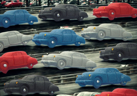 6 colourful vintage cars edible cake topper decorations 