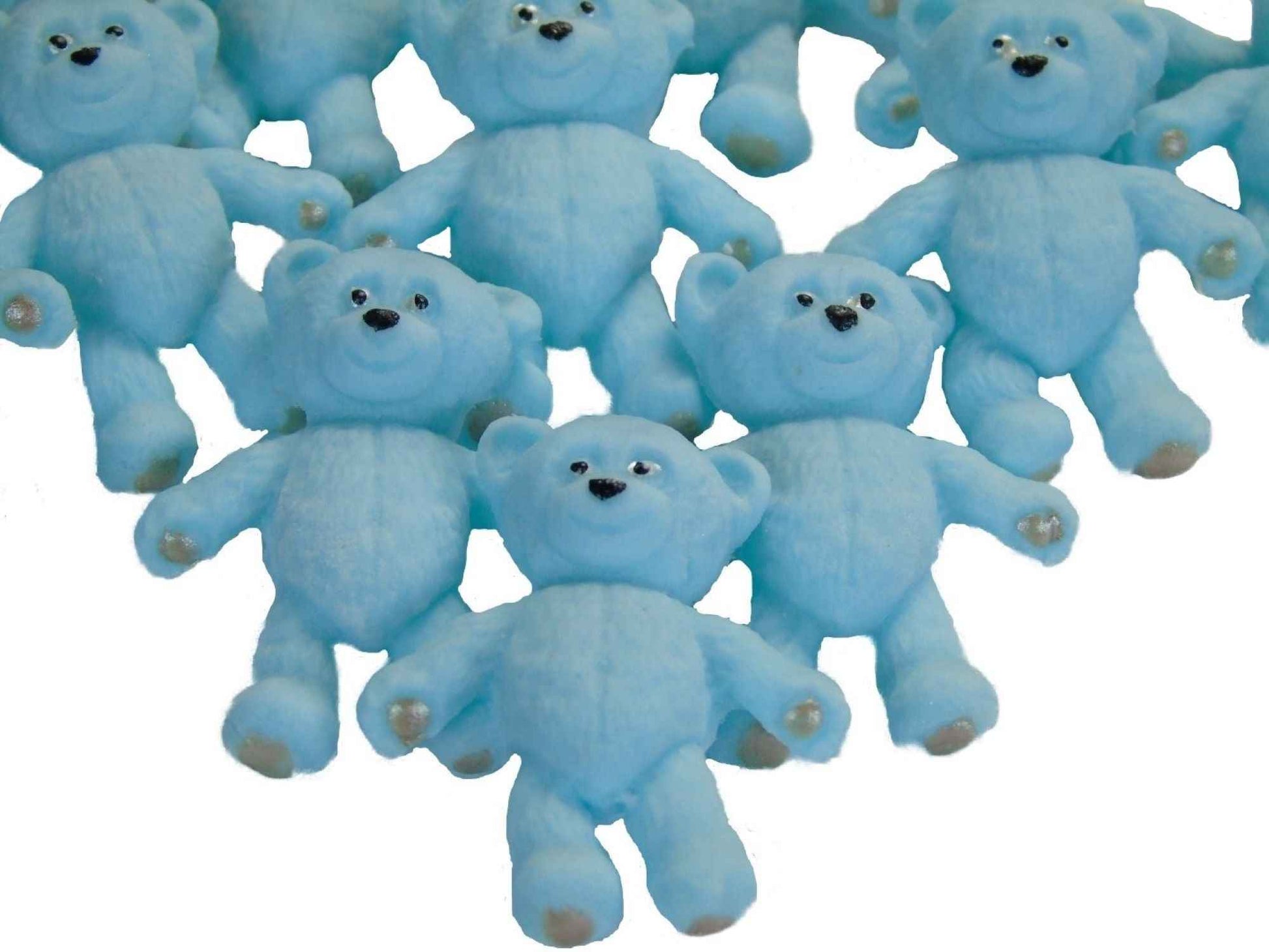 12 Vegan Coloured Sugar Paste Teddies Edible Teddy Cupcake Toppers