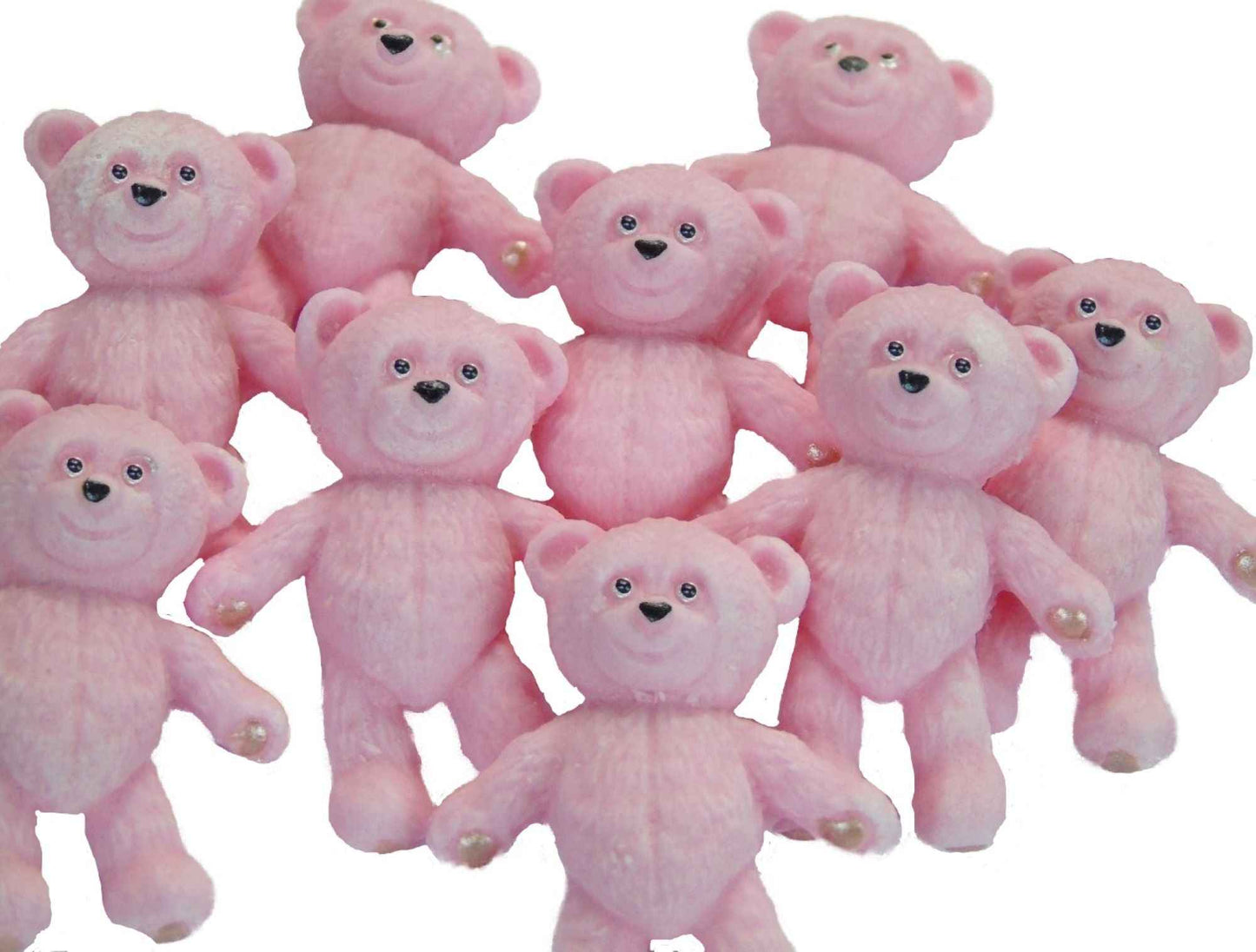 12 Vegan Coloured Sugar Paste Teddies Edible Teddy Cupcake Toppers