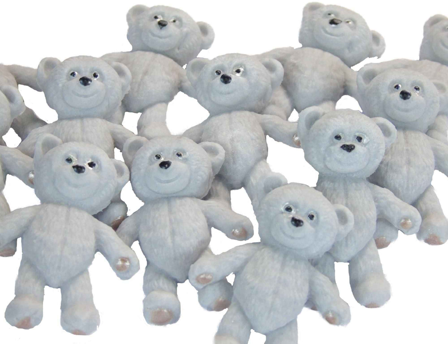 12 Vegan Coloured Sugar Paste Teddies Edible Teddy Cupcake Toppers