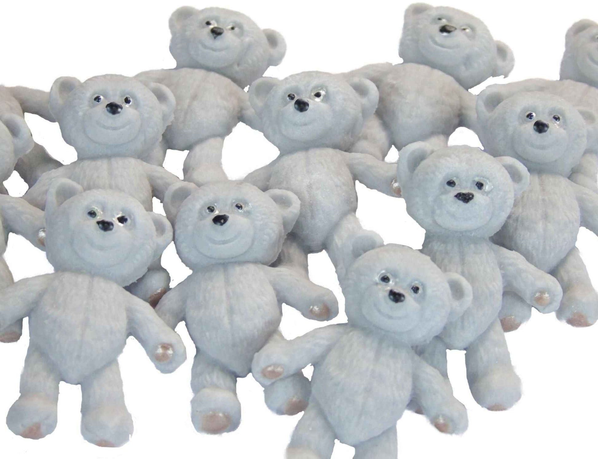 12 Vegan Coloured Sugar Paste Teddies Edible Teddy Cupcake Toppers