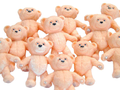 12 Vegan Coloured Sugar Paste Teddies Edible Teddy Cupcake Toppers