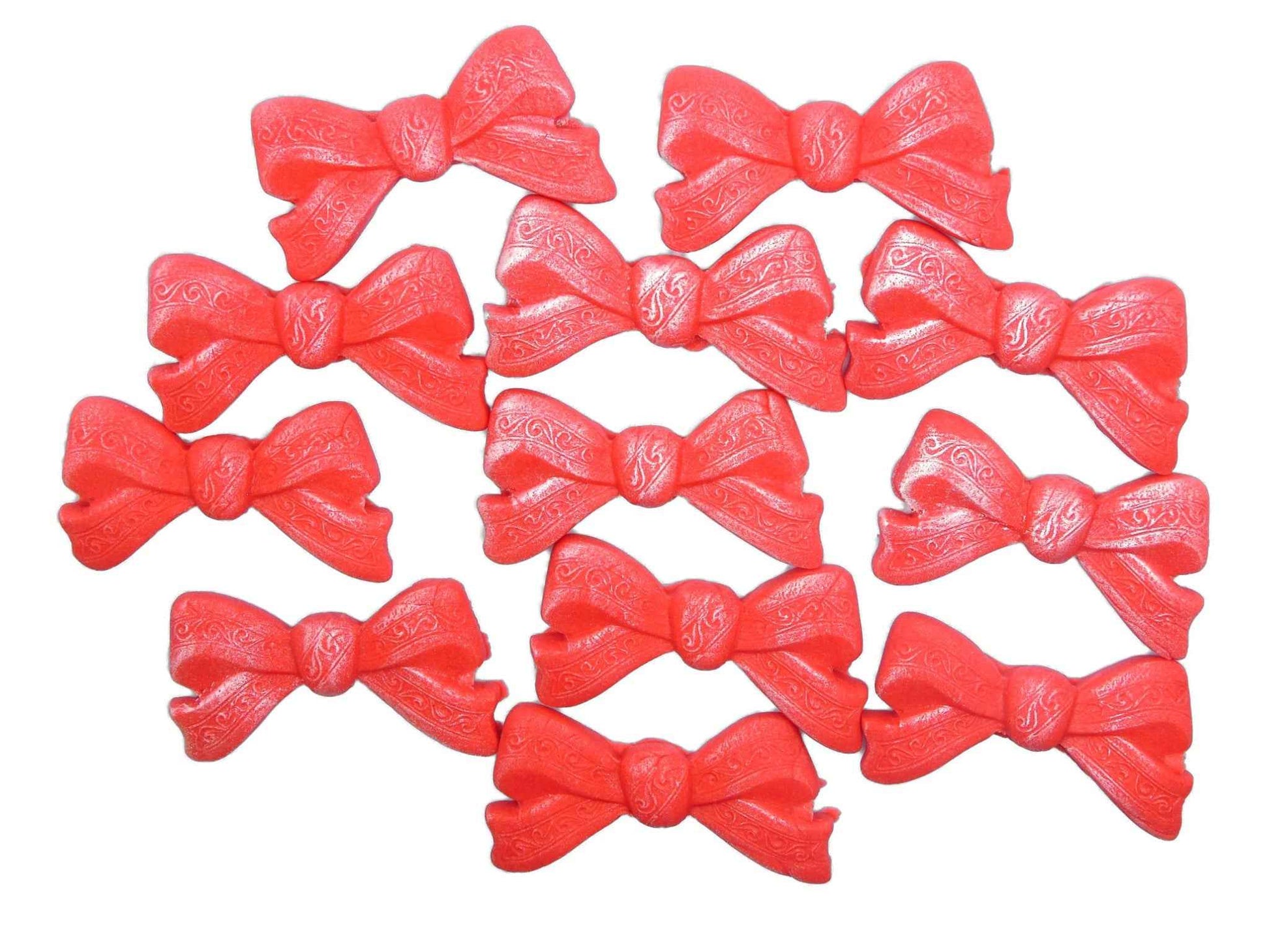 12 Glittered Bows Wedding Edible Cupcake Cake Toppers