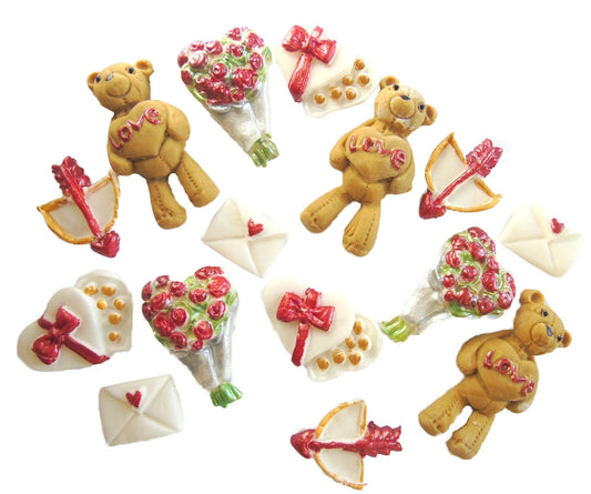 Mix set edible valentines edible cupcake toppers