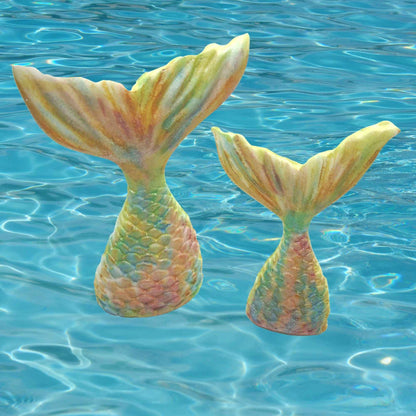 2 Mermaid Tails a Large & Small Birthday Edible Cake Toppers