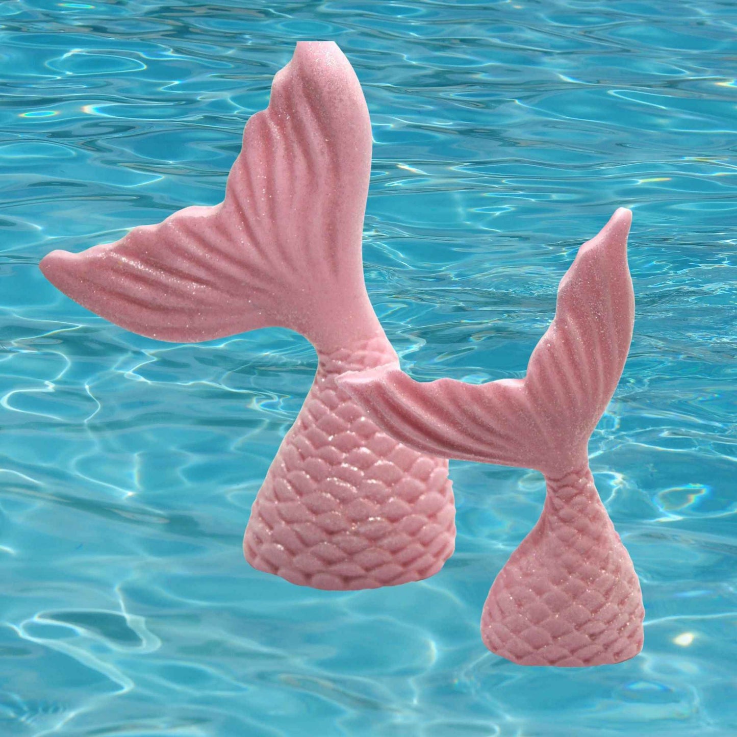 2 Mermaid Tails a Large & Small Birthday Edible Cake Toppers