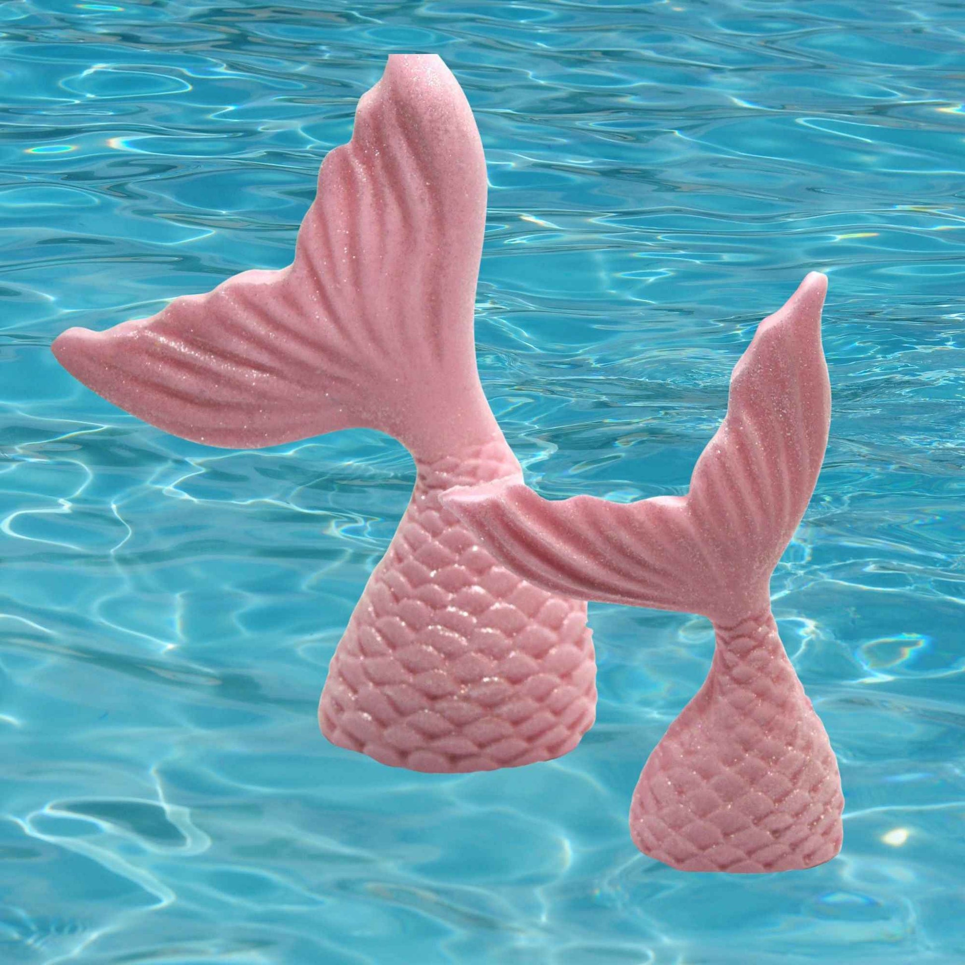 2 Mermaid Tails a Large & Small Birthday Edible Cake Toppers