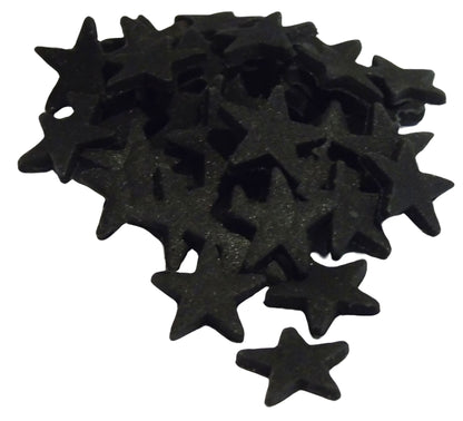 40 edible ready to use black stars cupcake topper decorations