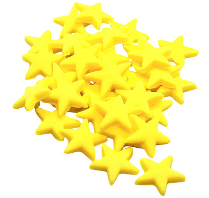 40 edible ready to use yellow stars cupcake topper decorations
