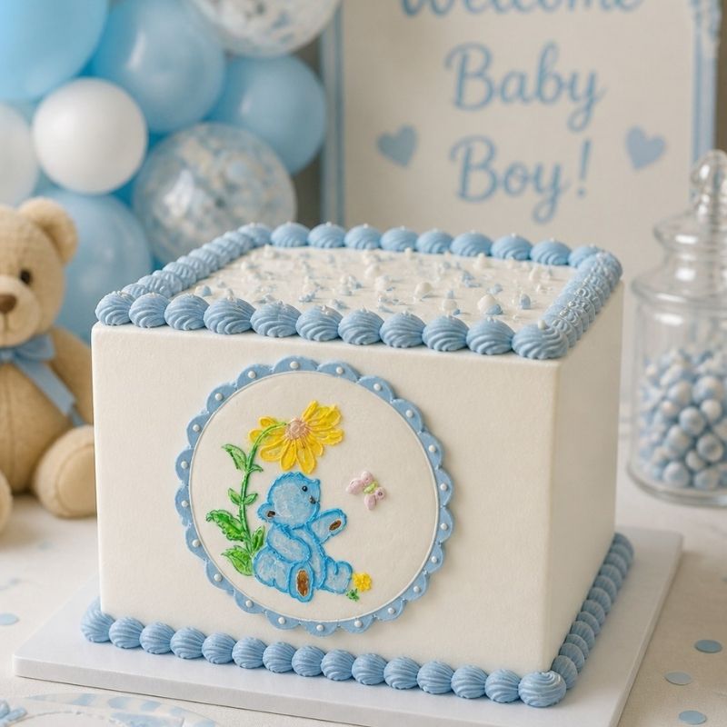 Lovely Hand Painted Vegan Teddy Bear Cake Topper Decoration for Celebrations