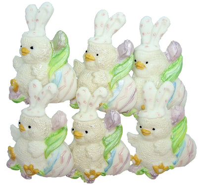 Edible vegan easter baby shower chick cupcake toppers White set