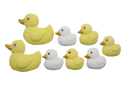 set yellow large and yellow & White small Ducks Baby shower Vegan Cupcake Cake Decorations