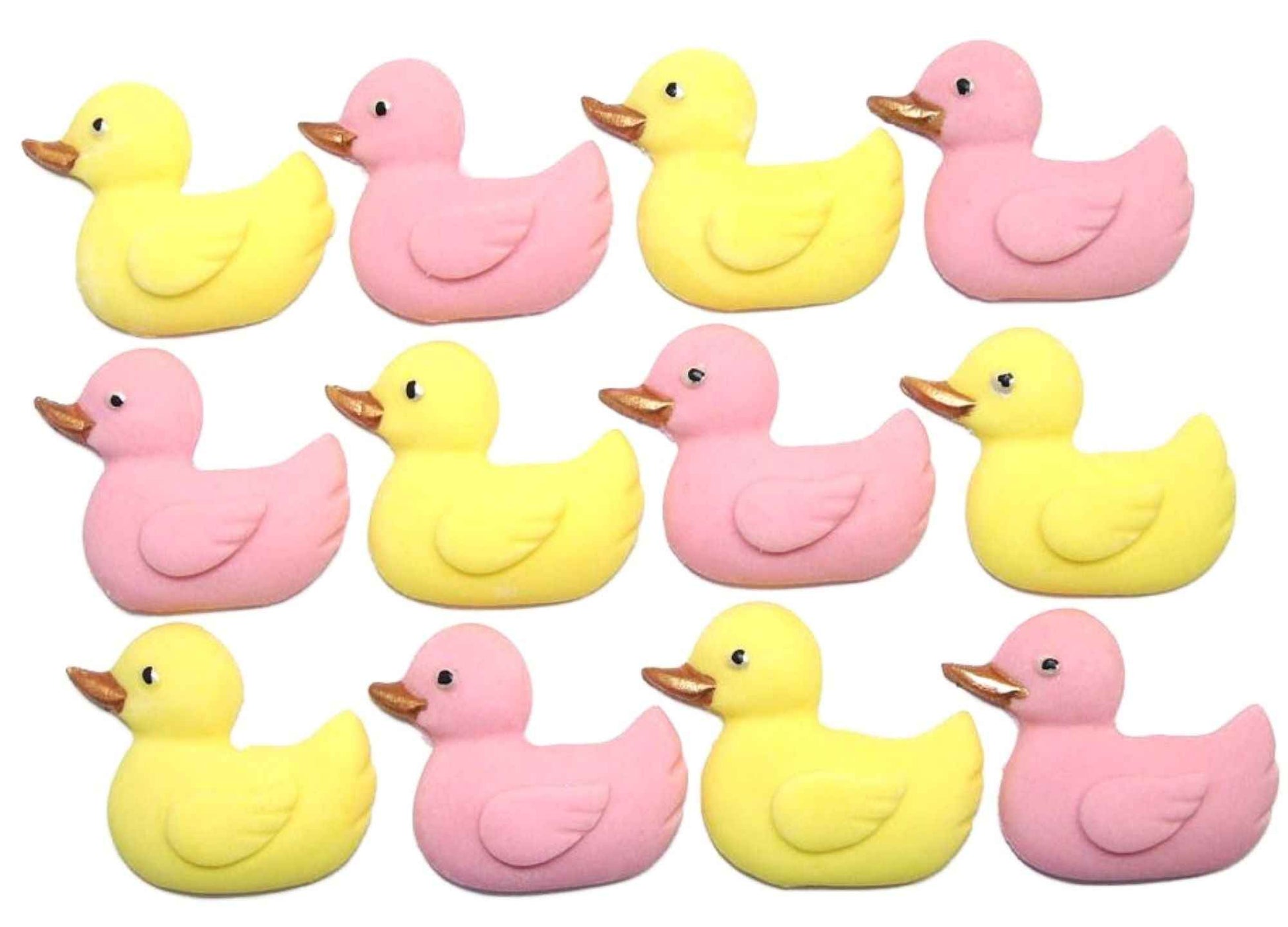 12 Handmade Baby Shower Ducks Edible Cake Cupcake Toppers