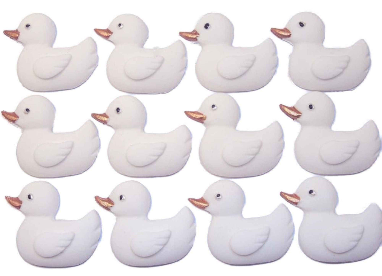 12 Handmade Baby Shower Ducks Edible Cake Cupcake Toppers