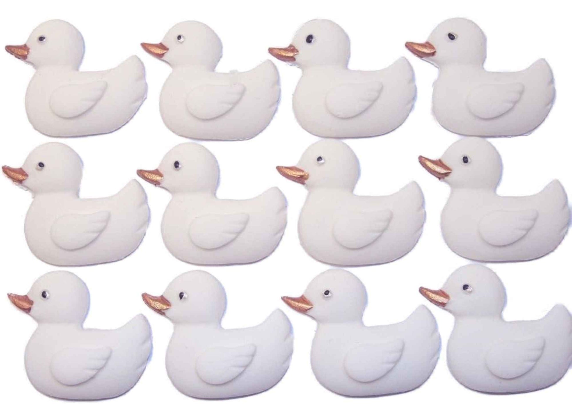 12 Handmade Baby Shower Ducks Edible Cake Cupcake Toppers