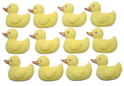 12 Handmade Baby Shower Ducks Edible Cake Cupcake Toppers
