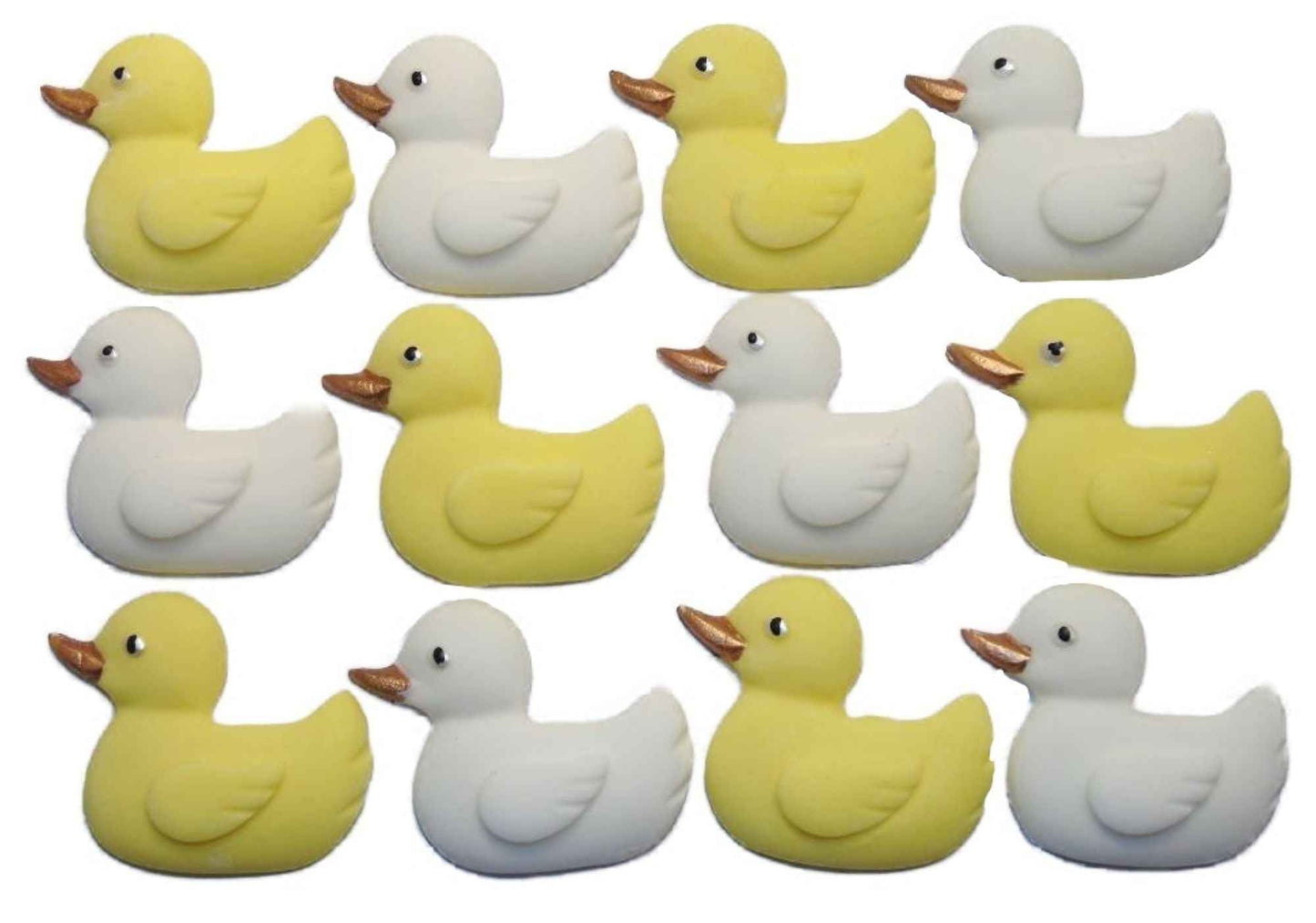 12 Handmade Baby Shower Ducks Edible Cake Cupcake Toppers