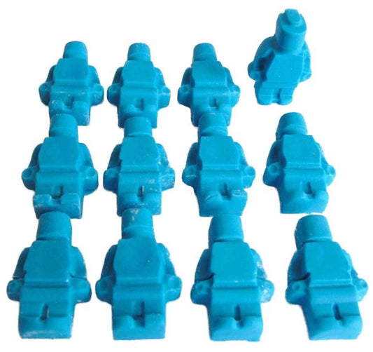 12 Coloured Brick Men Edible Birthday Cupcake Toppers