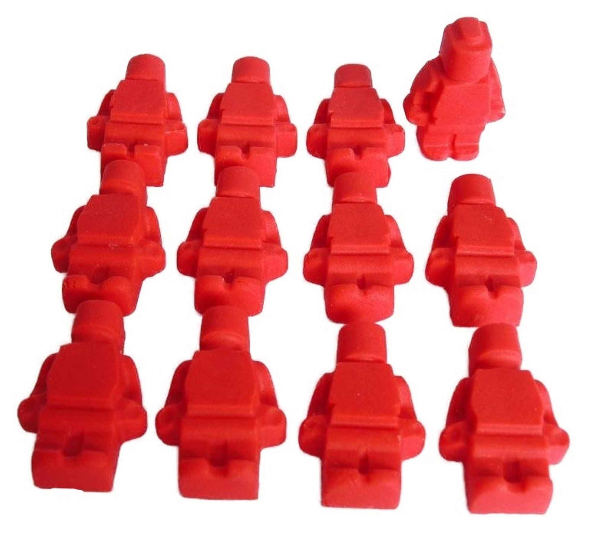 12 Coloured Brick Men Edible Birthday Cupcake Toppers