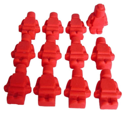 12 Coloured Brick Men Edible Birthday Cupcake Toppers