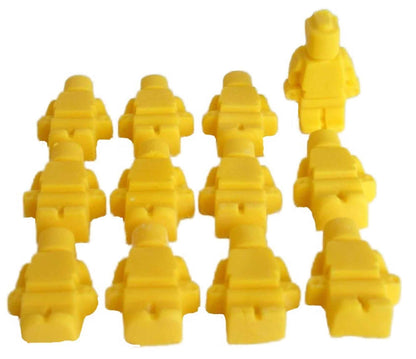 12 Coloured Brick Men Edible Birthday Cupcake Toppers