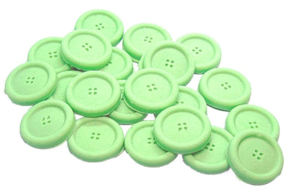Pack 30 Green Coloured Buttons Vegan Cupcake Toppers Cake Decorations
