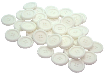 Pack 30 White Coloured Buttons Vegan Cupcake Toppers Cake Decorations