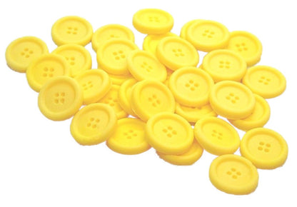 Pack 30 Yellow Coloured Buttons Vegan Cupcake Toppers Cake Decorations