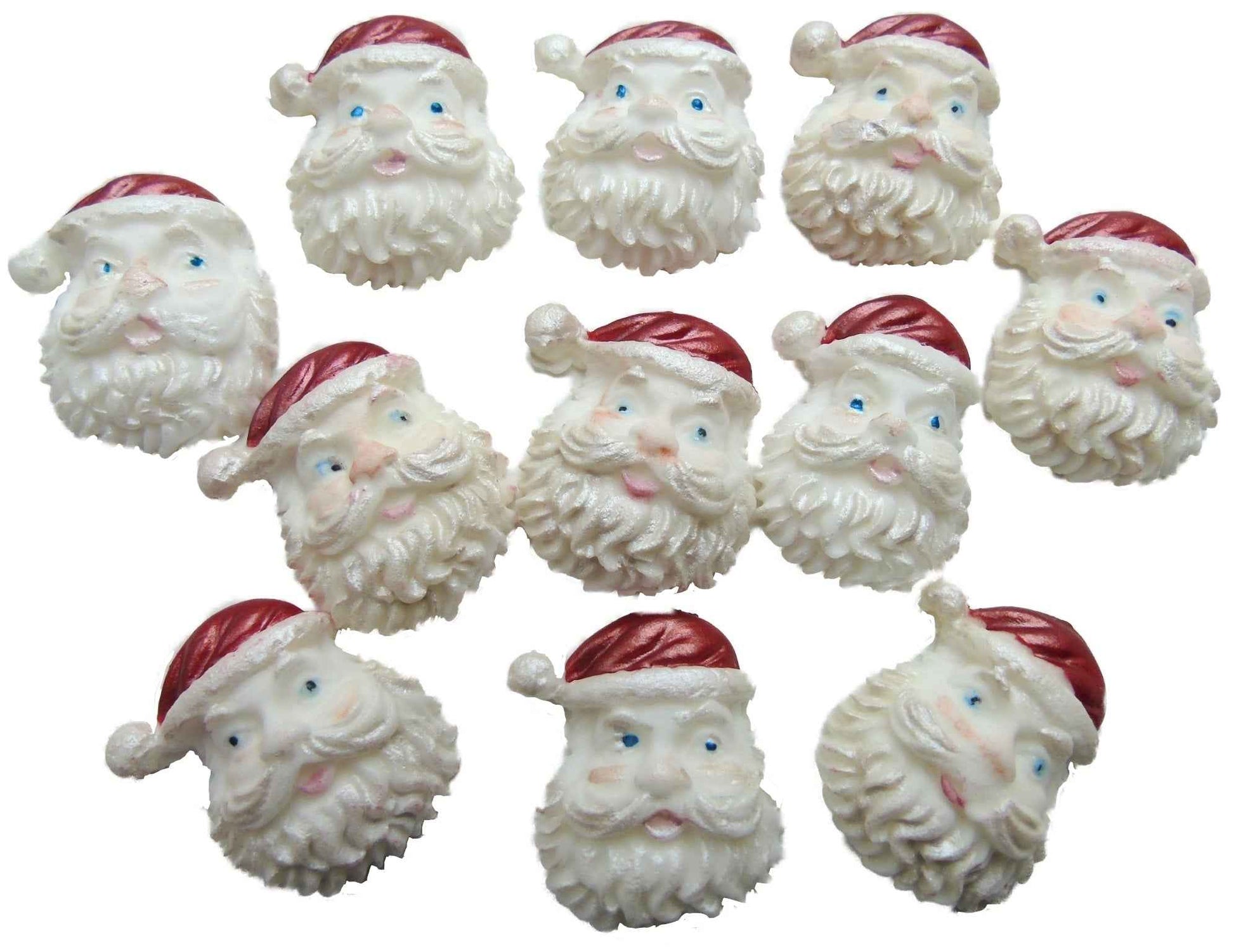12 Santa's Father Christmas Cupcake Topper Decorations