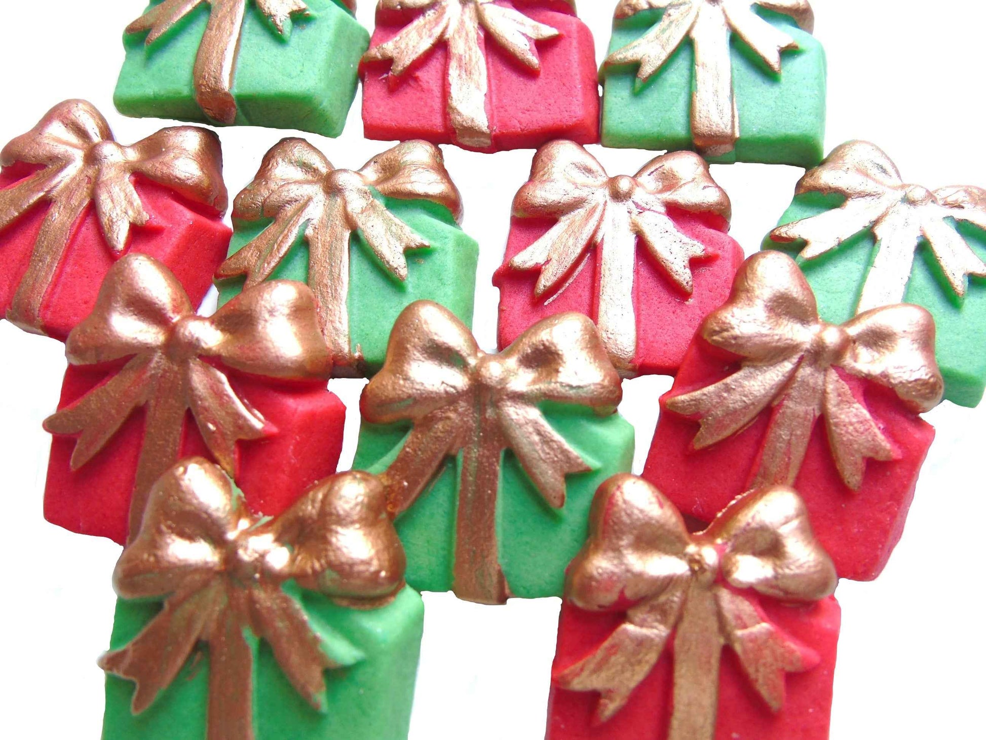 12 Edible Christmas Parcels Christmas Cupcake Topper Decorations