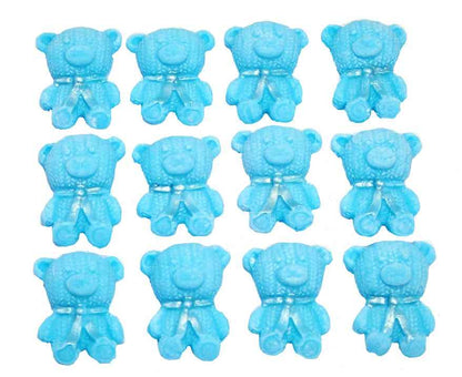12 Cute Mix Coloured & White Teddies Edible Cupcake Toppers