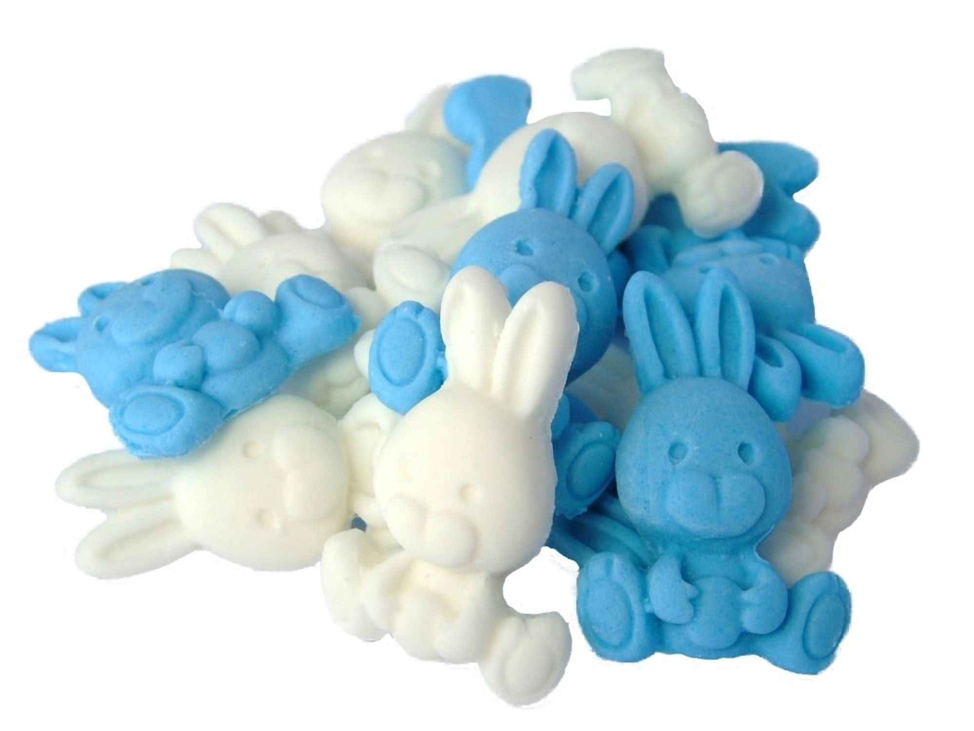 12 Easter Cupcake Toppers Coloured Cute Baby Rabbits