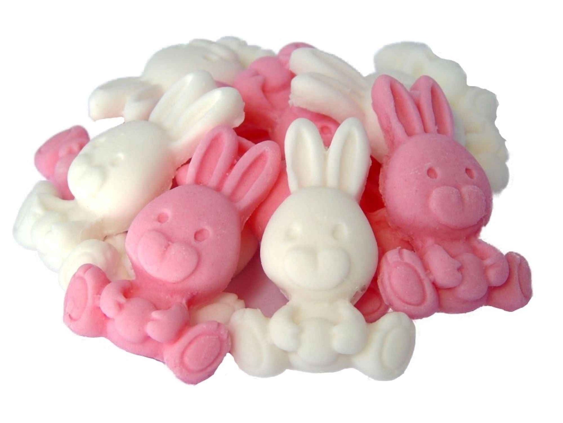 12 Easter Cupcake Toppers Coloured Cute Baby Rabbits