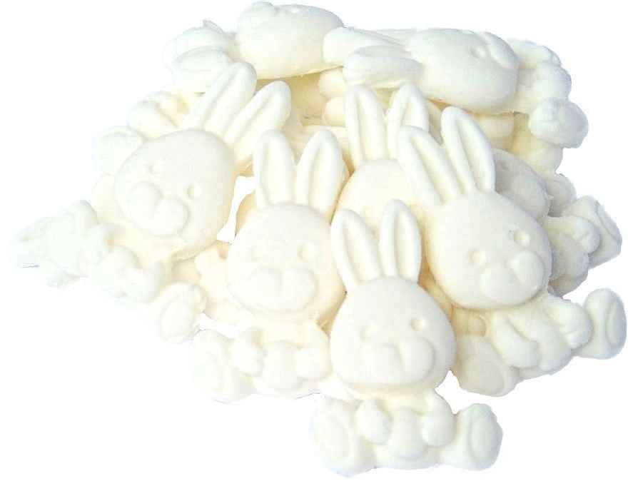 12 Easter Cupcake Toppers Coloured Cute Baby Rabbits