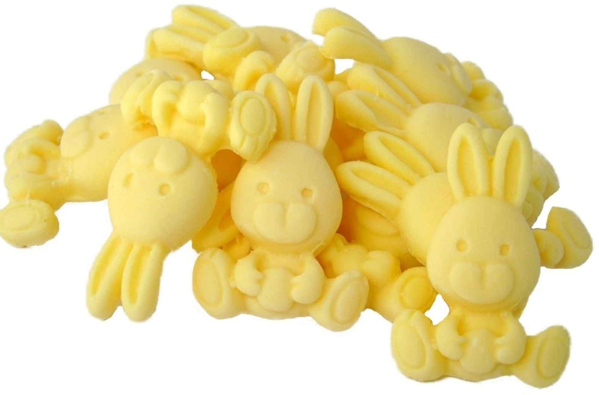 12 Easter Cupcake Toppers Coloured Cute Baby Rabbits