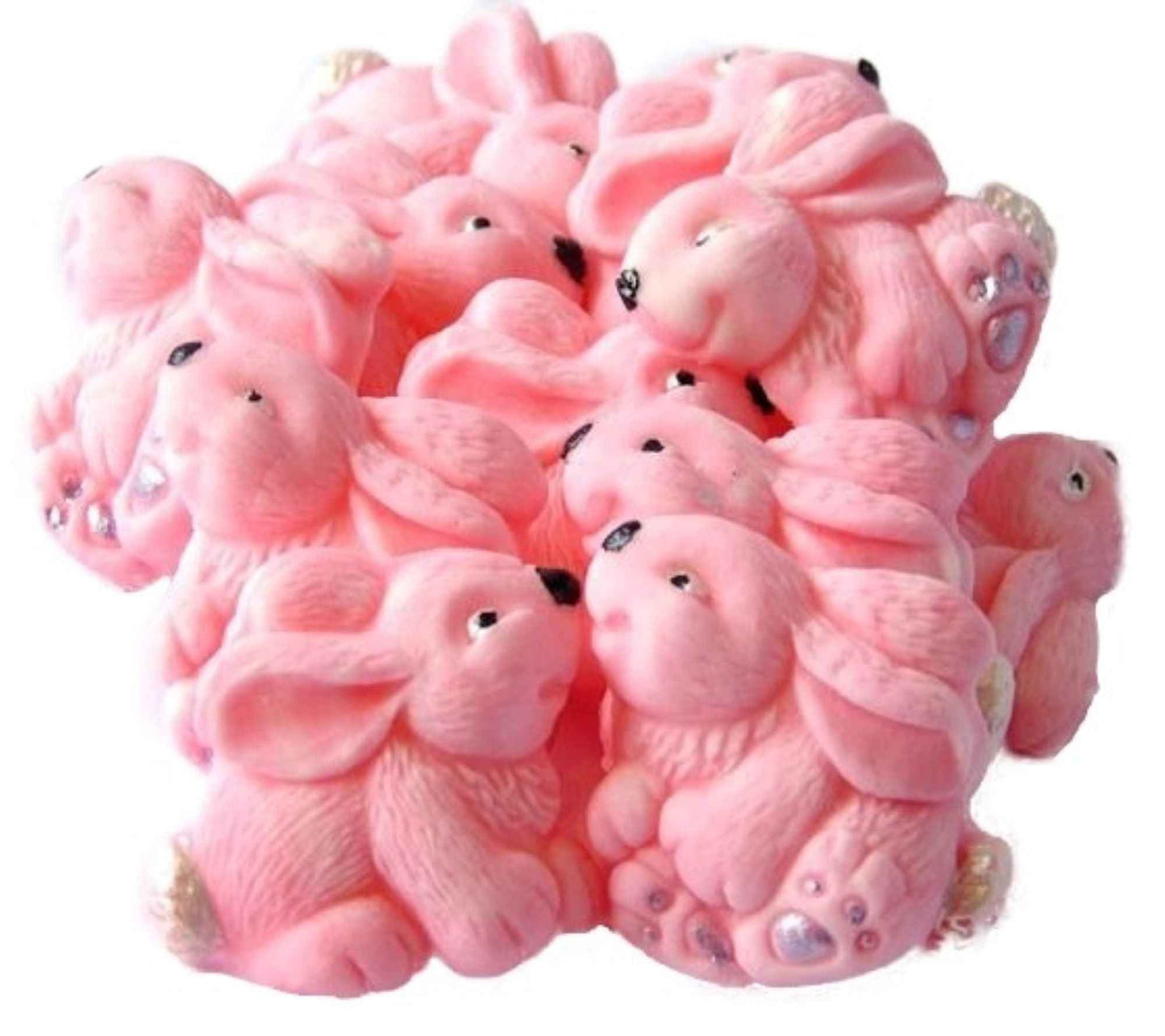 12 Easter Coloured Rabbits Baby Shower Edible Cupcake Toppers
